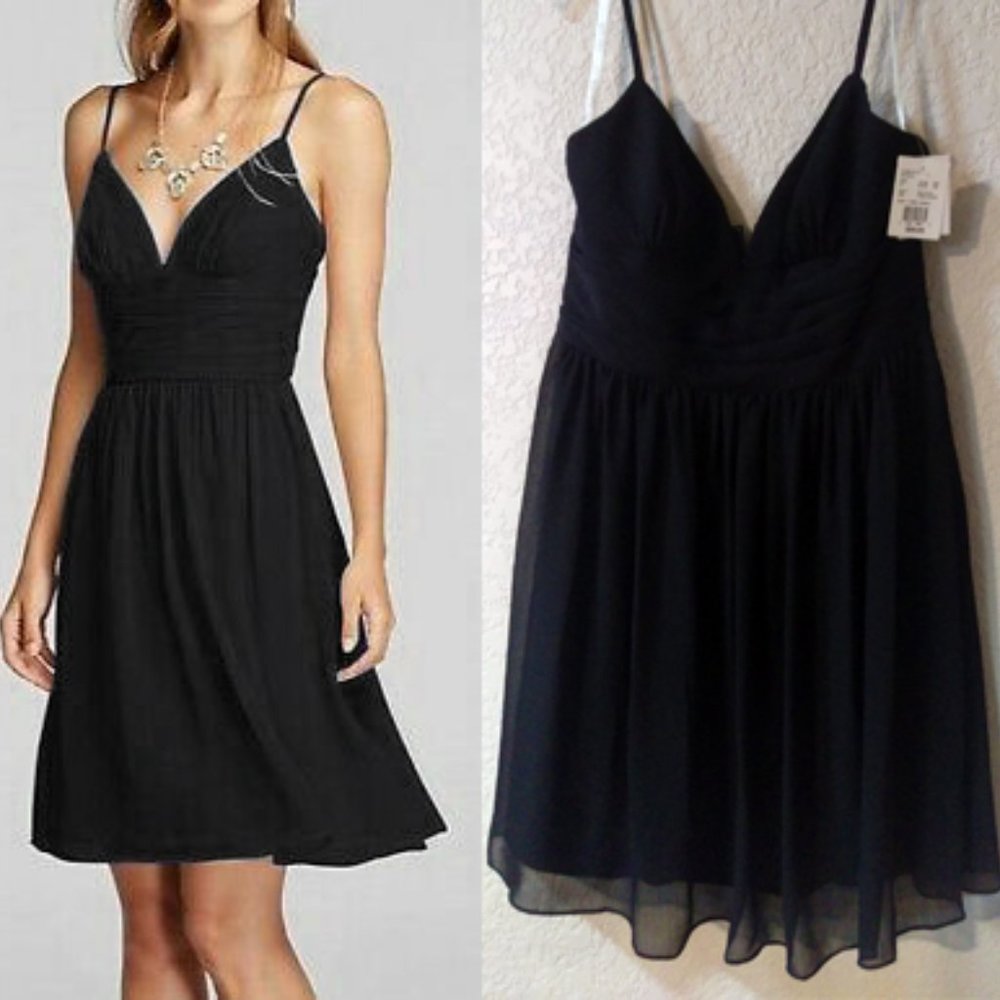 NWT David's Bridal V Neck crinkle dress Sz 12